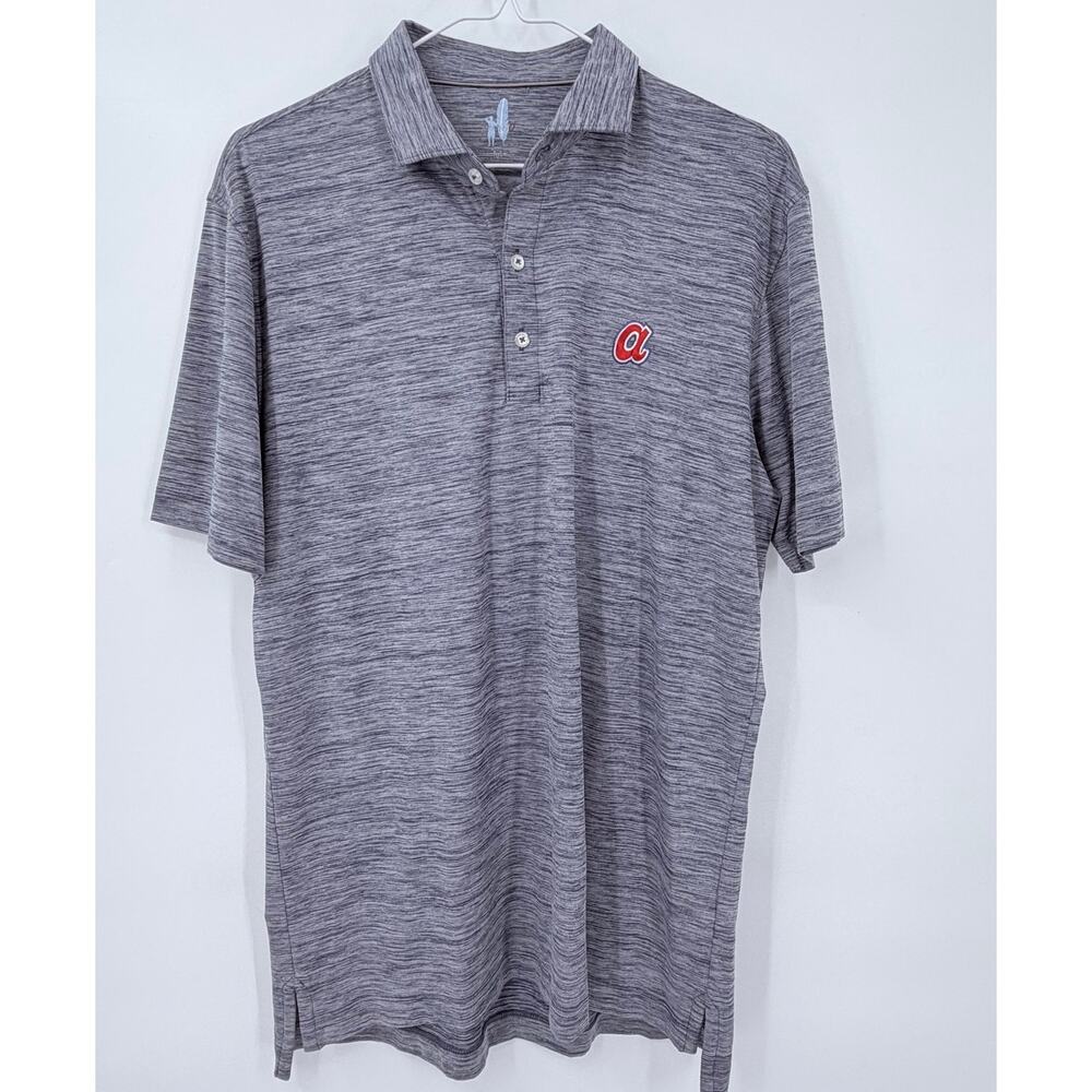 johnnie-O Atlanta Braves Heather Blue Performance Polo Medium - Picture 2 of 11